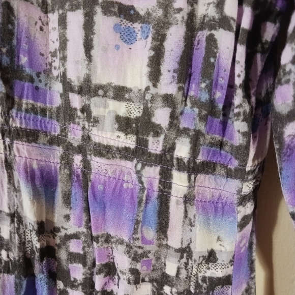 Rock 47 by wrangler purple plaid shirt - Picture 4 of 8